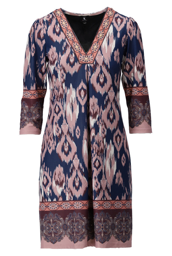 K-design - Mini dress met print en V-hals - What Els!