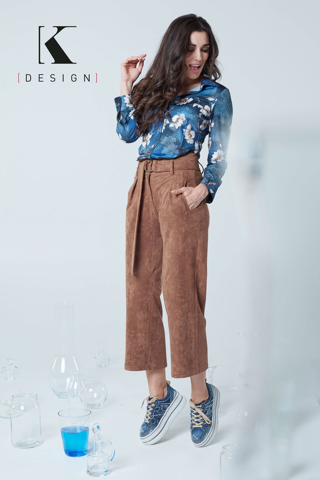 K-Design K-Design - Lange broek met riem (R906) - What Els!