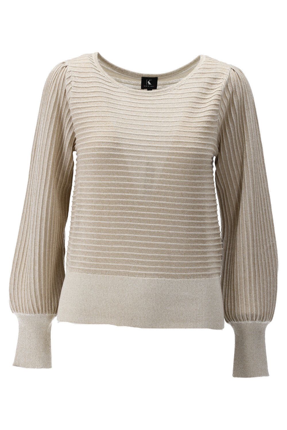 K-Design K-Design - Pull met ronde hals en pofmouwen (U526) - What Els!