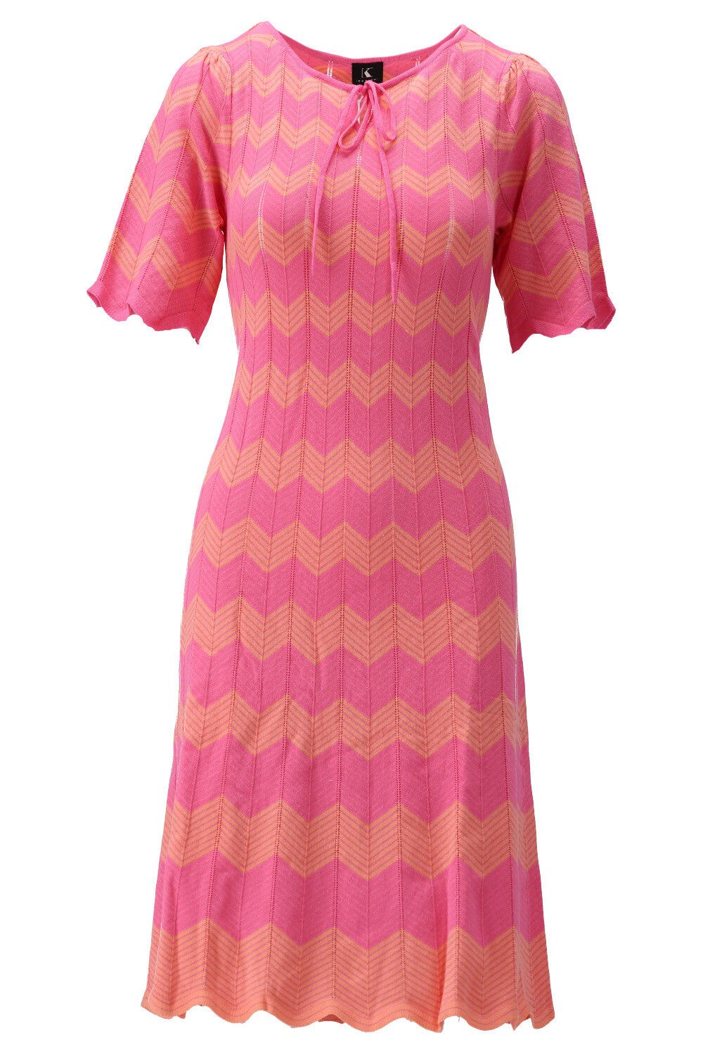 K-Design K-Design - Midi dress met ronde hals (U555) - What Els!