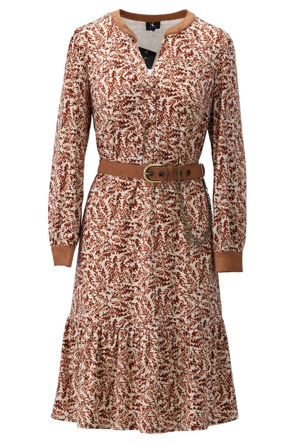 K-Design K-Design - Mini dress met print en bijpassende riem (V326) - What Els!