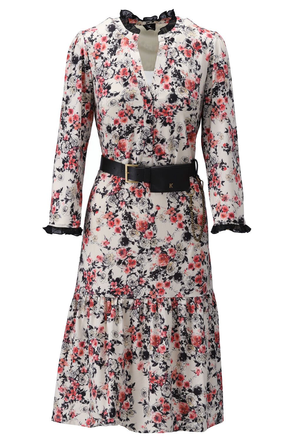 K-Design K-Design - Mini dress met print en bijpassende riem (V334) - What Els!
