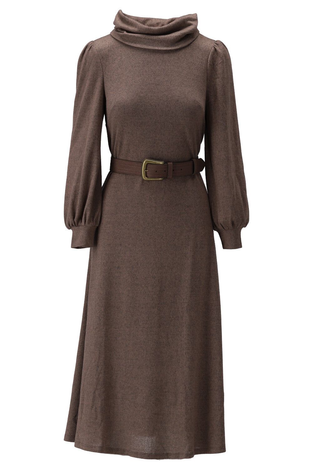 K-Design K-Design - Maxi dress met rolkraag en bijpassende riem (V451) - What Els!