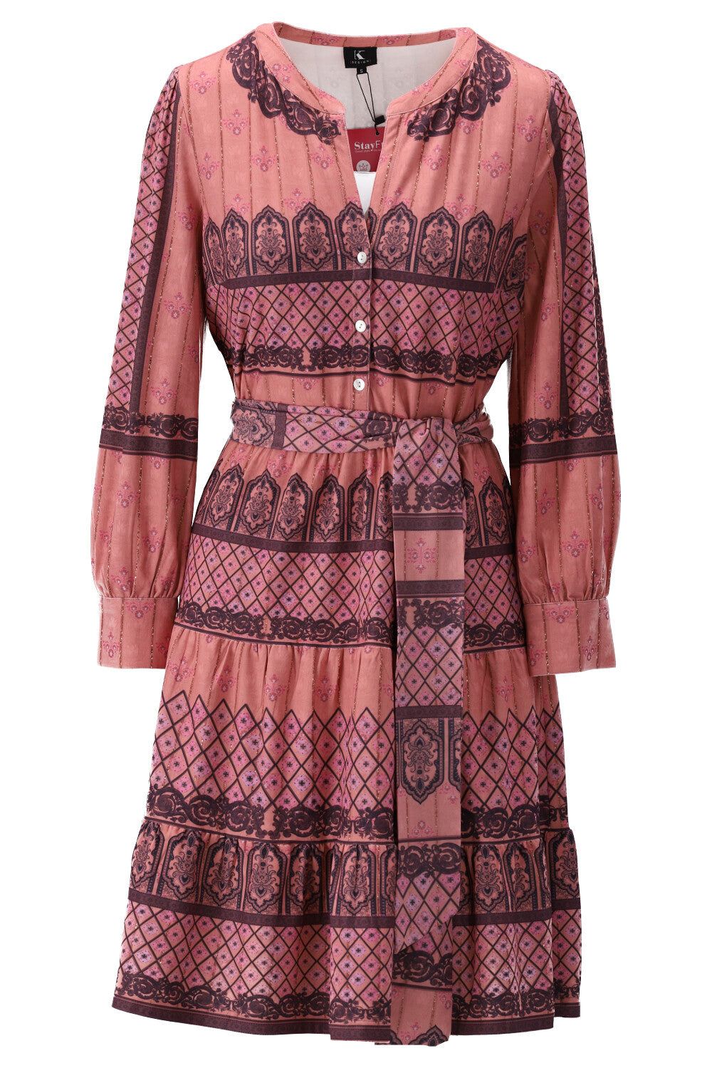 K-Design K-Design - Mini dress met print en riem (V685) - What Els!