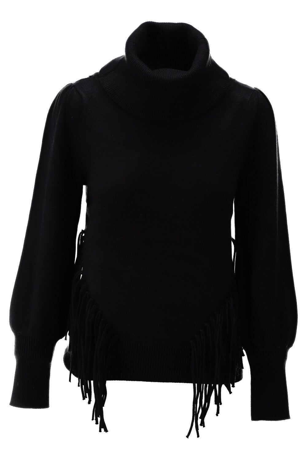 K-Design K-Design - Pull met rolkraag en franjes (V852) - What Els!
