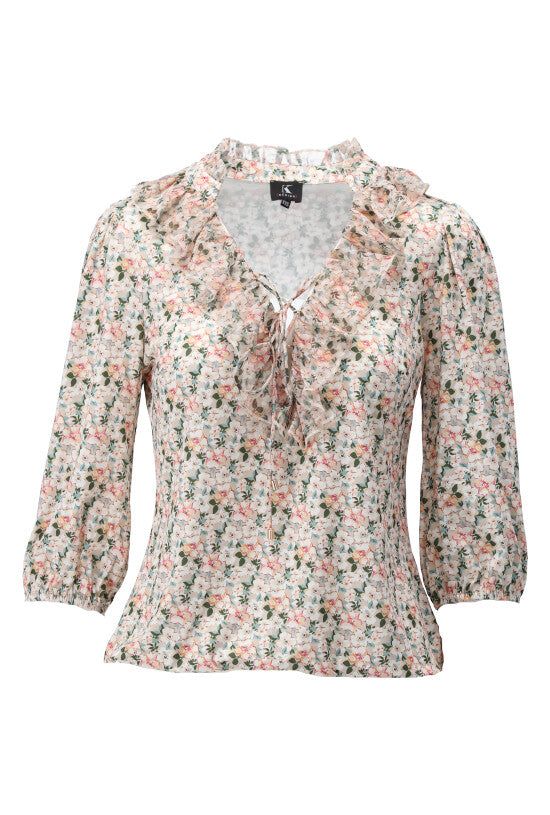 K-Design K-Design - Blouse met bloemenprint en ruches (W131) - What Els!