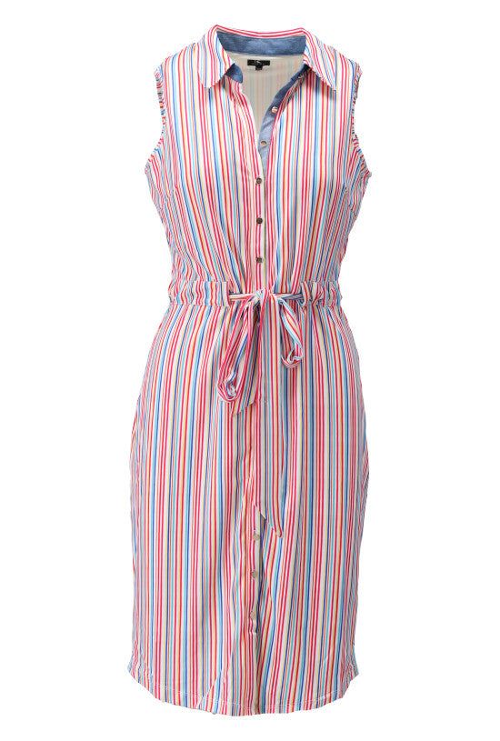 K-Design K-Design - Midi dress met strepen en riem (W137) - What Els!