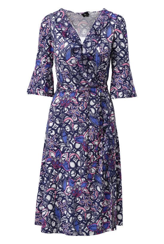 K-Design K-Design - Midi dress met vaste cache coeur en ruches (W321) - What Els!
