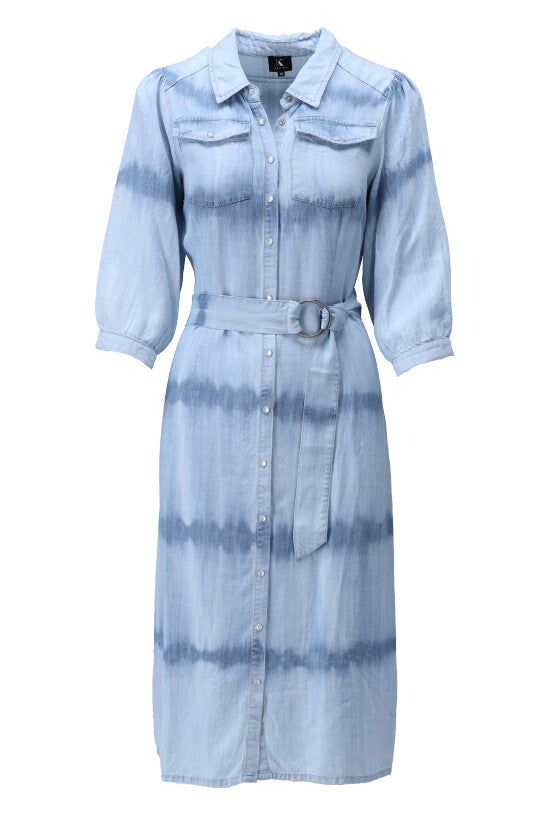 K-Design K-Design - Midi dress met zakjes en riem (W432) - What Els!