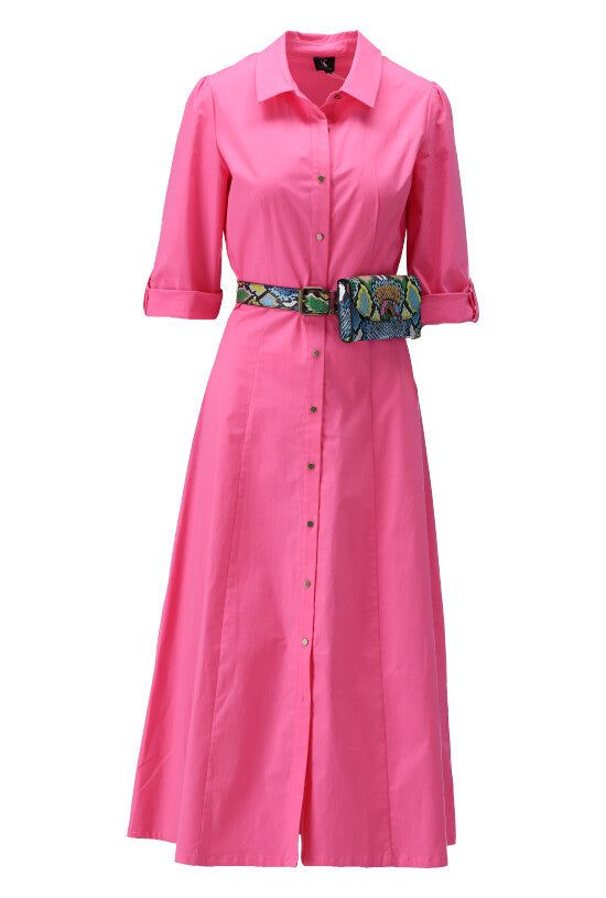 K-Design K-Design - Maxi dress met knopen en bijpassende riem met heuptasje (W458) - What Els!