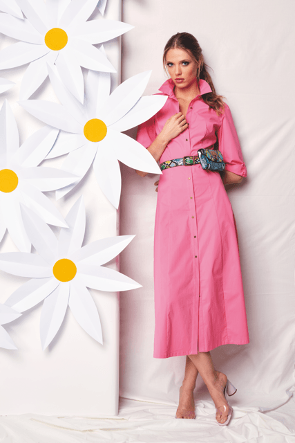 K-Design K-Design - Maxi dress met knopen en bijpassende riem met heuptasje (W458) - What Els!
