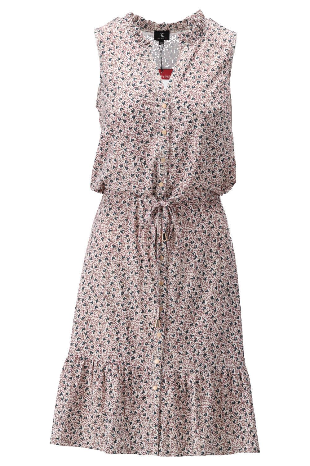 K-Design K-Design - Mini dress zonder mouwen met print en knoopjes (U106) - What Els!