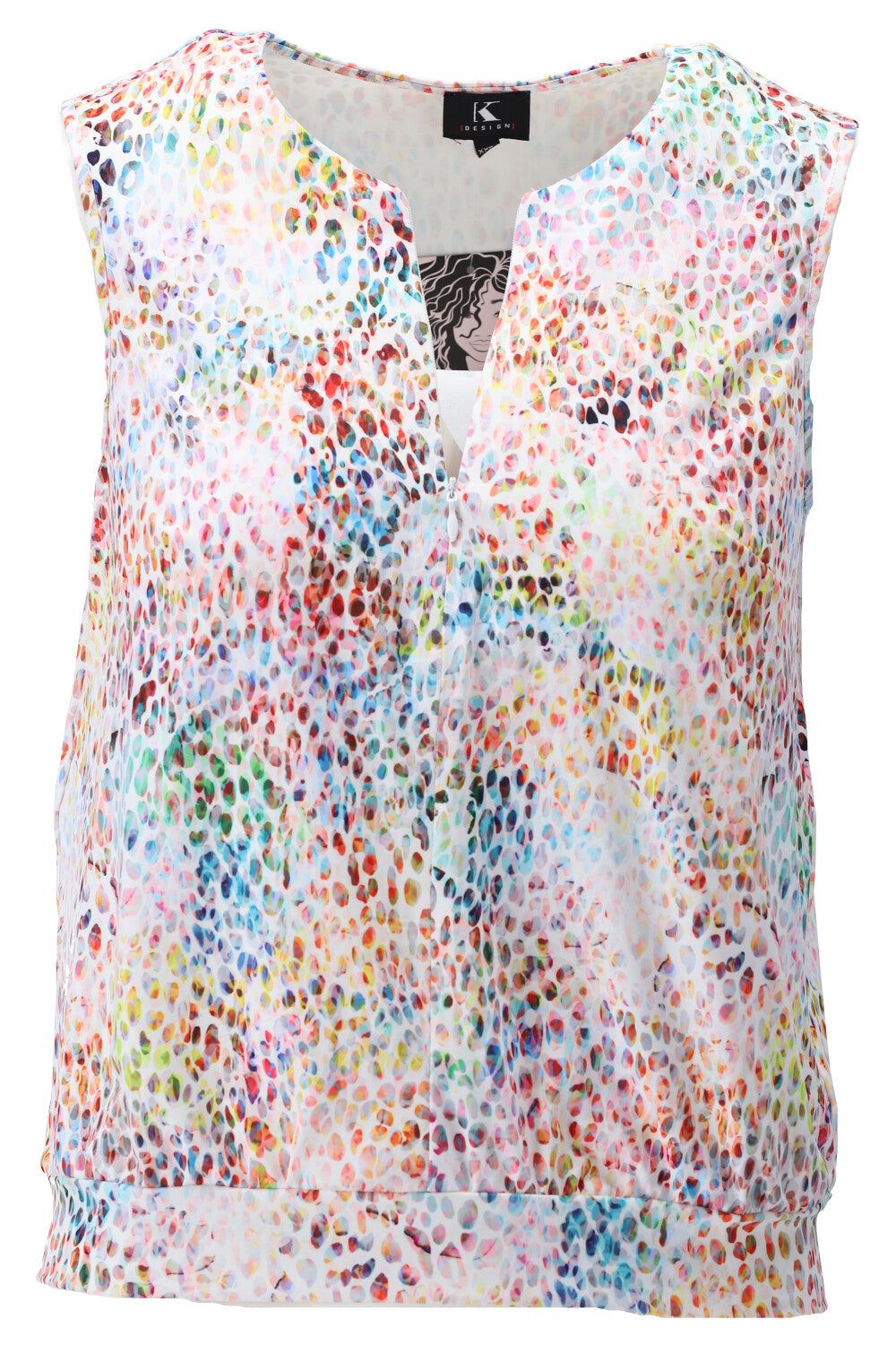 K-Design K-Design - Topje zonder mouwen met print en rits (U899) - What Els!