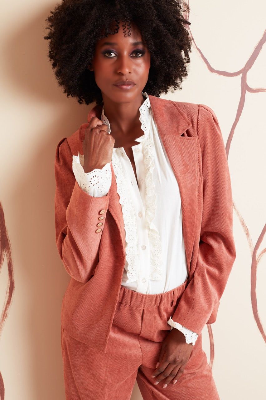 K-Design K-Design - Blazer met ribstructuur (V651) - What Els!