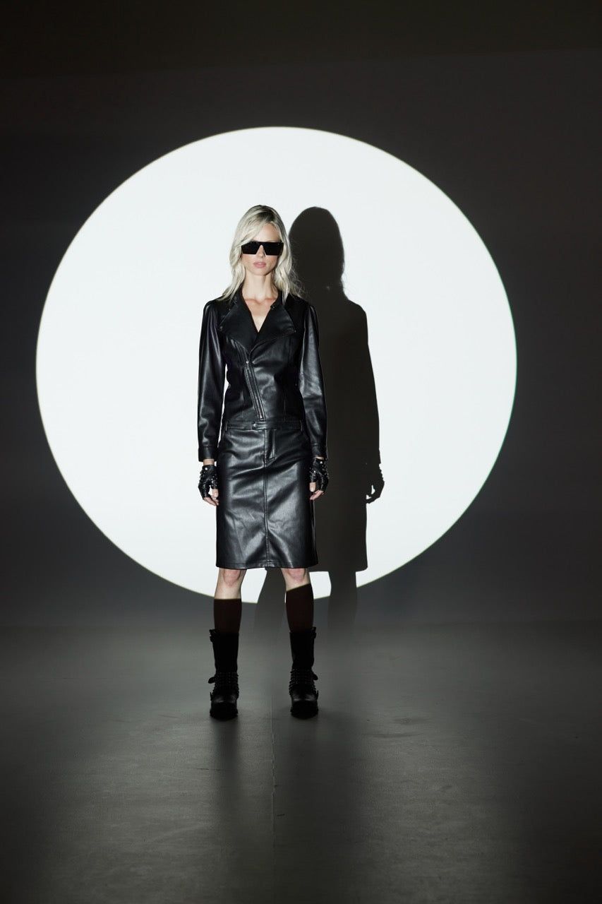 K-Design K-Design - Mini dress bikerstyle in lederlook (V620) - What Els!